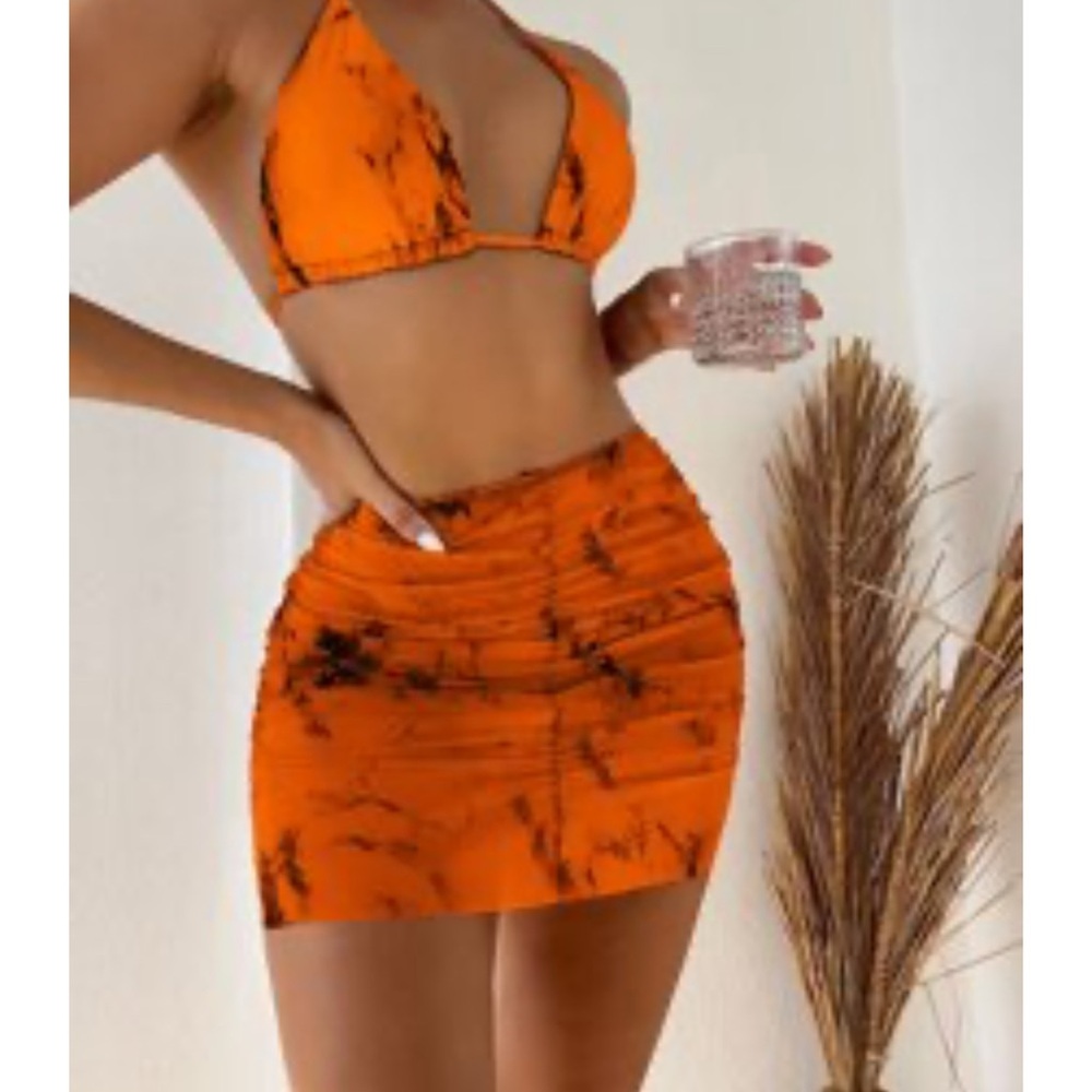 Orange Tie-Dye Skirt